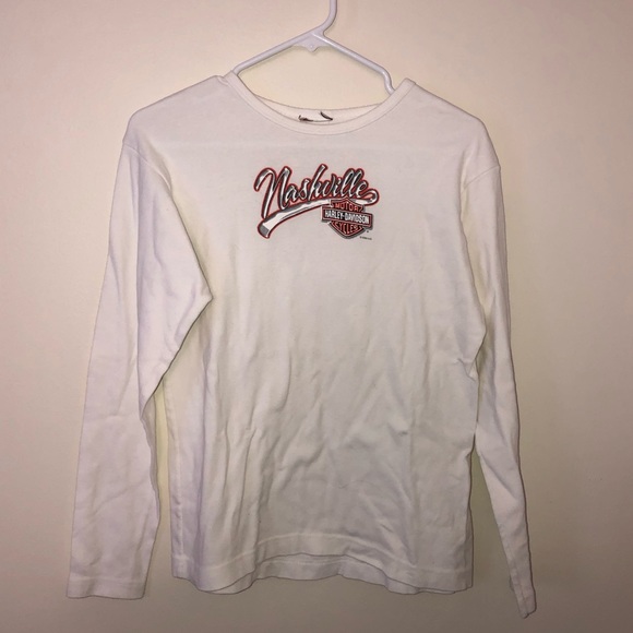 Harley-Davidson Tops - Vintage Y2K Harley Davidson Graphic Long Sleeve Tee Nashville